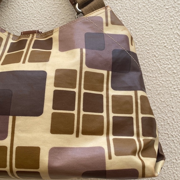 Orla Kiely Coated Canvas Geometric Pattern Shoulder Bag Purse Zip Wallet Set - Picture 5 of 17